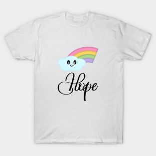 Hope with Kawaii Cute Rainbow Cloud T-Shirt